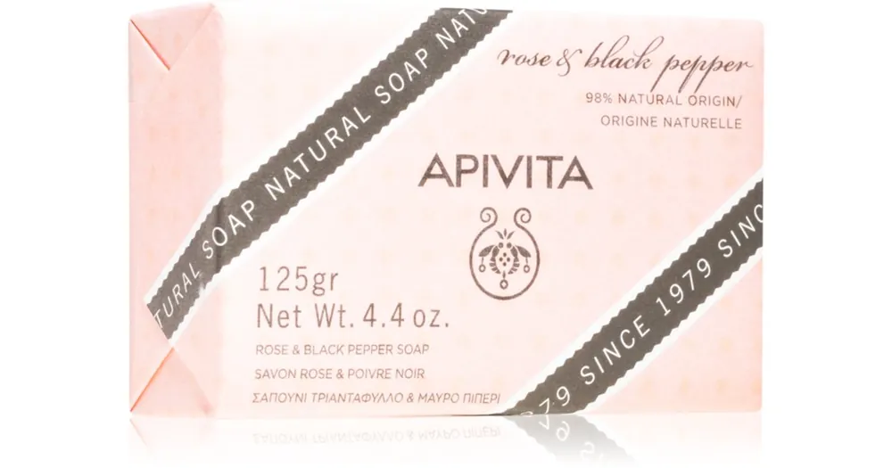 ApivitaNatural Soap Rose & Black Pepper tisztító kemény szappan Azonnal elérhető