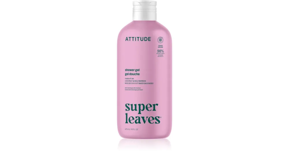 AttitudeSuper Leaves Coconut & Wild Berries tusfürdő gél Azonnali szállítás