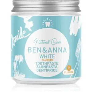 BEN&ANNANatural Toothpaste White Fluoride fogkrém üvegtégelyben fluoriddal Bestseller
