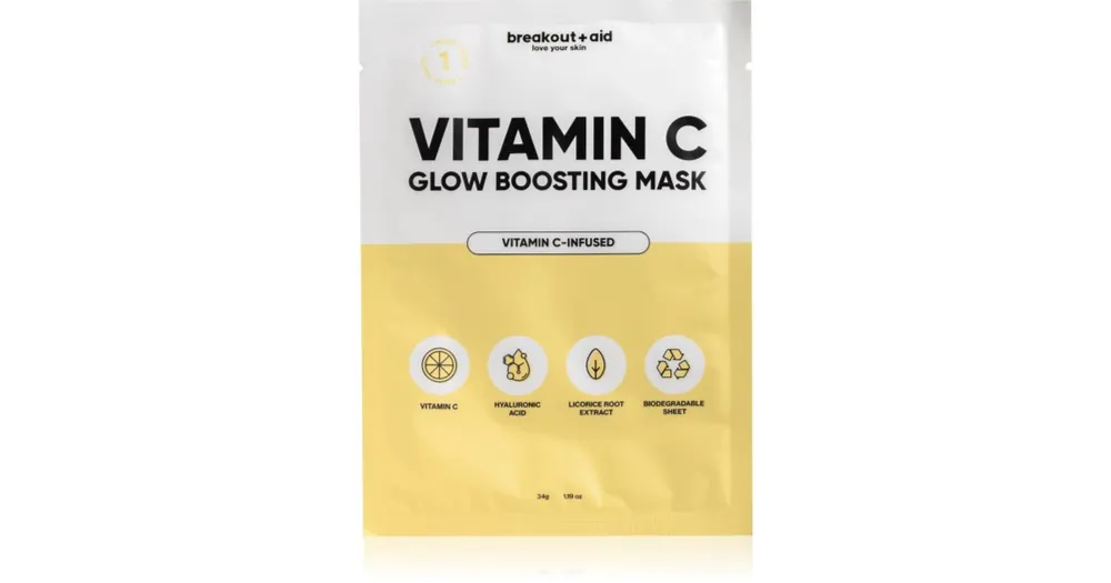 Akciós ár breakout + aidVitamin C Glow Boosting Mask arcmaszk C vitamin