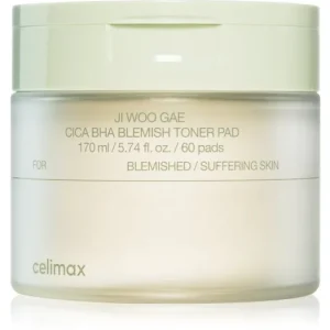celimaxJi Woo Gae Cica BHA Blemish Toner Pad hámlasztó kendők az aknéra hajlamos érzékeny bőrre Szezonális akció