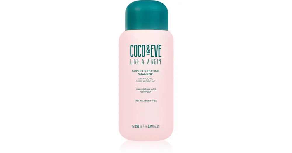 Újdonság Coco & EveLike A Virgin Super Hydrating Shampoo hidratáló sampon a fénylő és selymes hajért