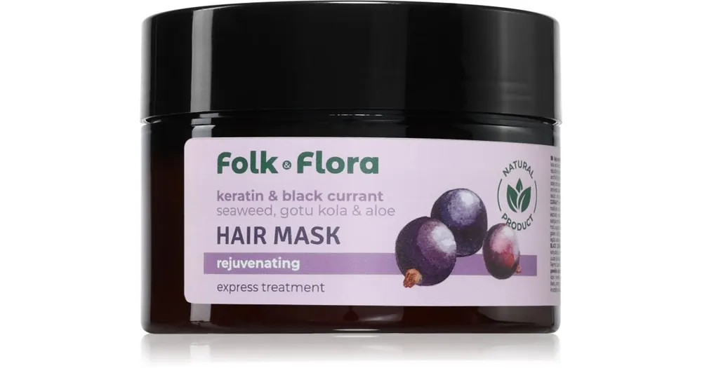 Folk & FloraKeratin & Black Currant regeneráló hajmasz Árcsökkenés