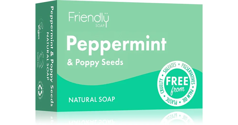 Szezonális akció Friendly SoapNatural Soap Peppermint & Poppy Seeds természetes szappan