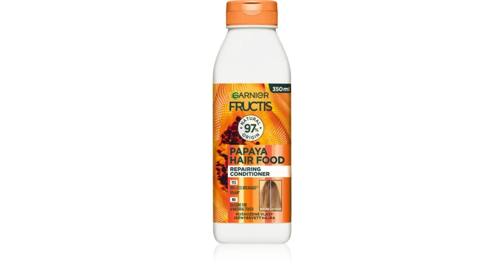 Kiárusítás GarnierFructis Papaya Hair Food regeneráló kondicionáló a károsult hajra