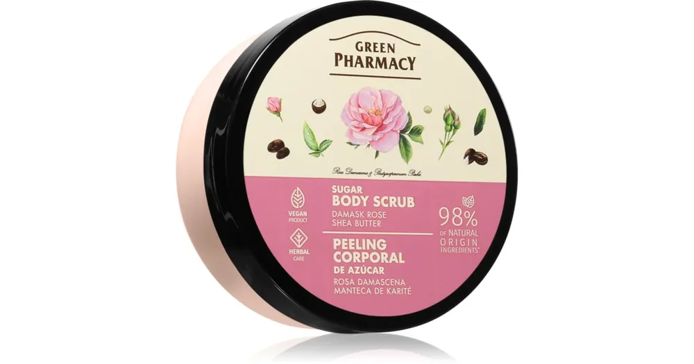 Outlet Green PharmacyDamask Rose & Shea Butter Body Scrub cukros test peeling