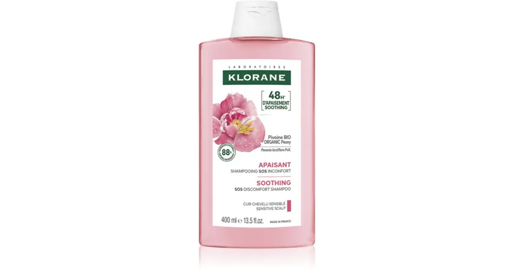Árcsökkenés KloranePeony Soothing Sensitive Hair Scalp Shampoo sampon érzékeny fejbőrre