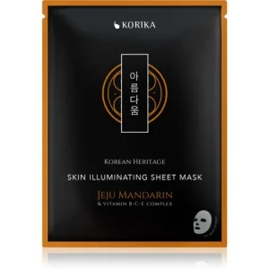 Gyors szállítás KORIKAKorean Heritage Jeju Mandarin & Vitamin B-C-E Complex Skin Illuminating Sheet Mask fehérítő gézmaszk