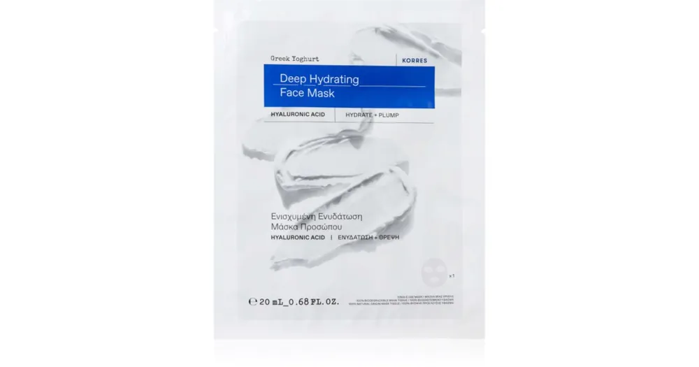 Nézd meg most KorresGreek Yoghurt Hydration Recharge Sheet Mask mélyhidratáló és tápláló arcmaszk
