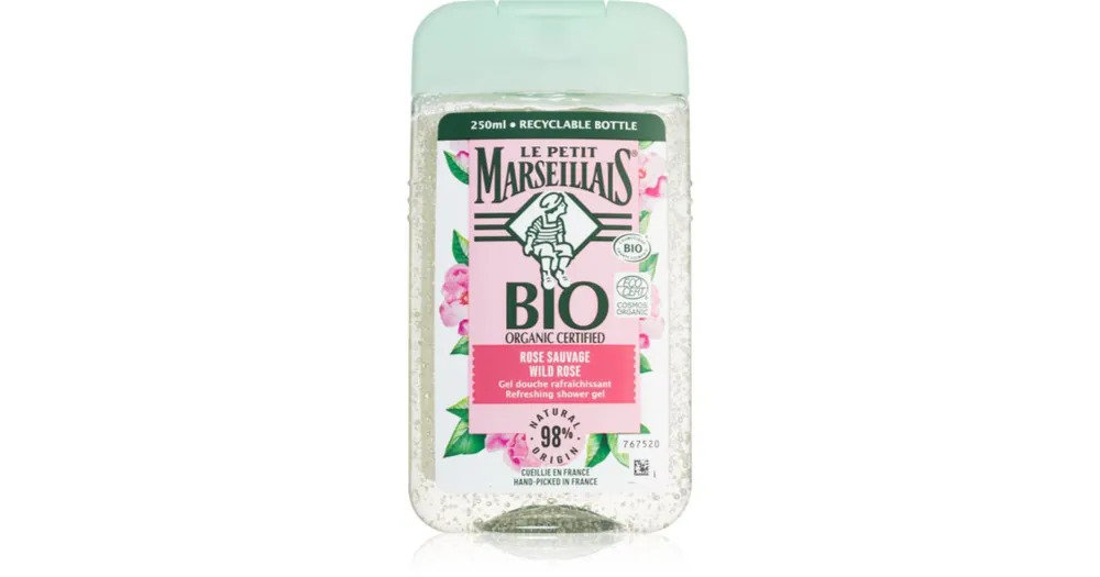 Le Petit MarseillaisBio Wild Rose felfrissítő tusfürdő gél Árcsökkenés