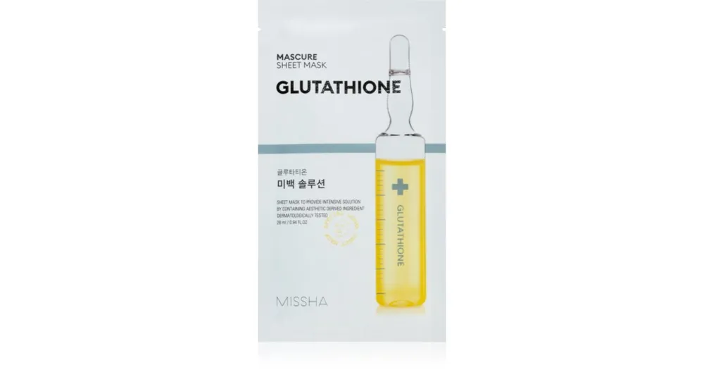 Olcsóbb MisshaMascure Glutathione fehérítő gézmaszk