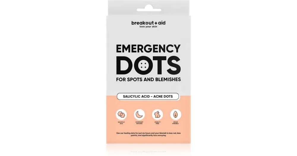 Nézd meg most breakout + aidEmergency Dots For Spots and Blemishes helyi ápolás pattanások ellen az arcra, dekoltázsra és hátra szalicilsavval