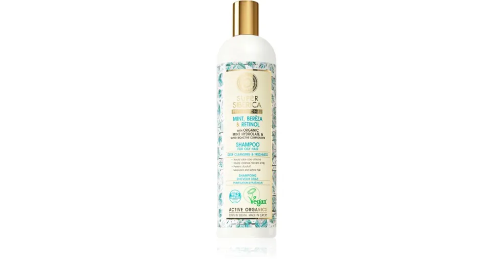 Natura SibericaMint, Bereza & Retinol sampon hajolajjal Azonnal elérhető