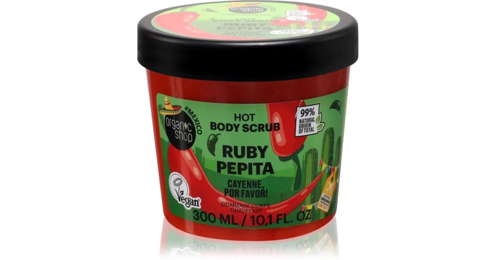 Utolsó esély Organic ShopBody Scrub Ruby Pepita melegítő testpeeling