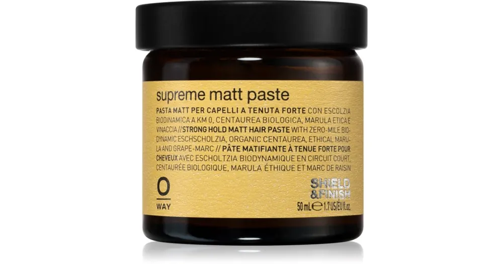 Biztonságos vásárlás OwayShield & Finish Supreme Matt Paste Matt hajformázó krém közepes rögzítéssel