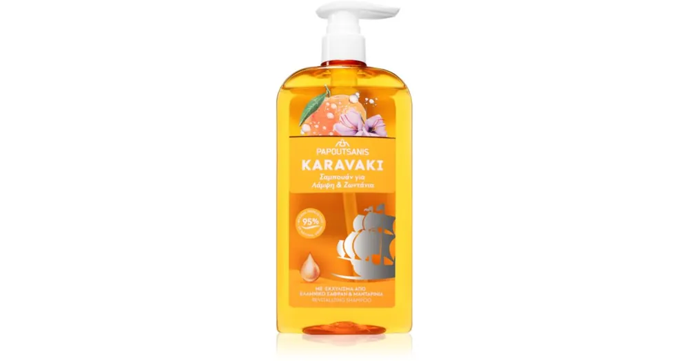 Alacsony ár PAPOUTSANISKaravaki Shine & Vitality sampon a fénylő és selymes hajért