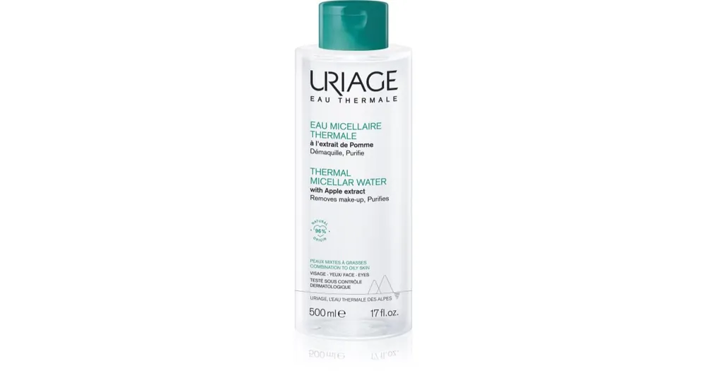 UriageHygiène Thermal Micellar Water - Combination to Oily Skin micellás víz normál és száraz, érzékeny bőrre kombinált és zsíros bőrre Bestseller
