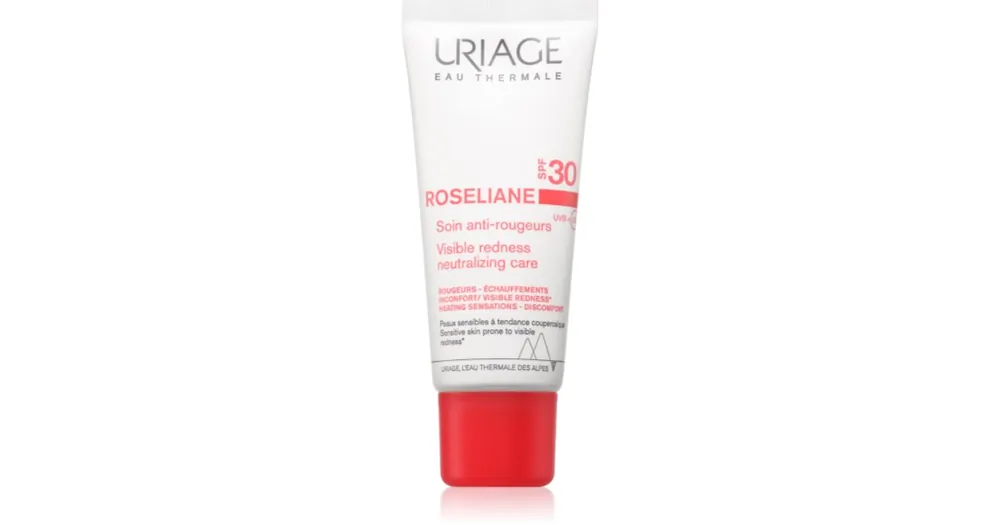 Legkelendőbb UriageRoseliane Visible Redness-Neutralizing Care SPF30 Könnyű, enyhítő krém bőrpír ellen