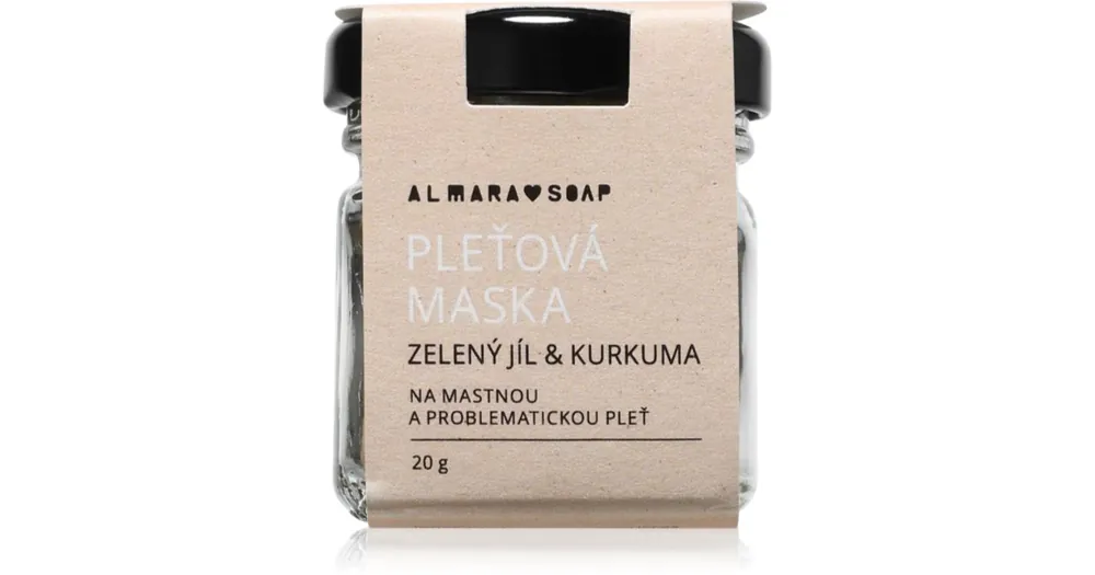 Utolsó esély Almara SoapFace Green Clay & Turmeric tisztító arcmaszk zsíros és problémás bőrre