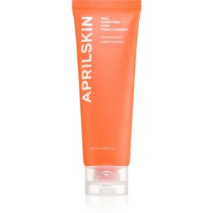 Azonnali szállítás APRILSKINReal Carrotene Acne Foam Cleanser mélyisztító hab az aknés bőrre