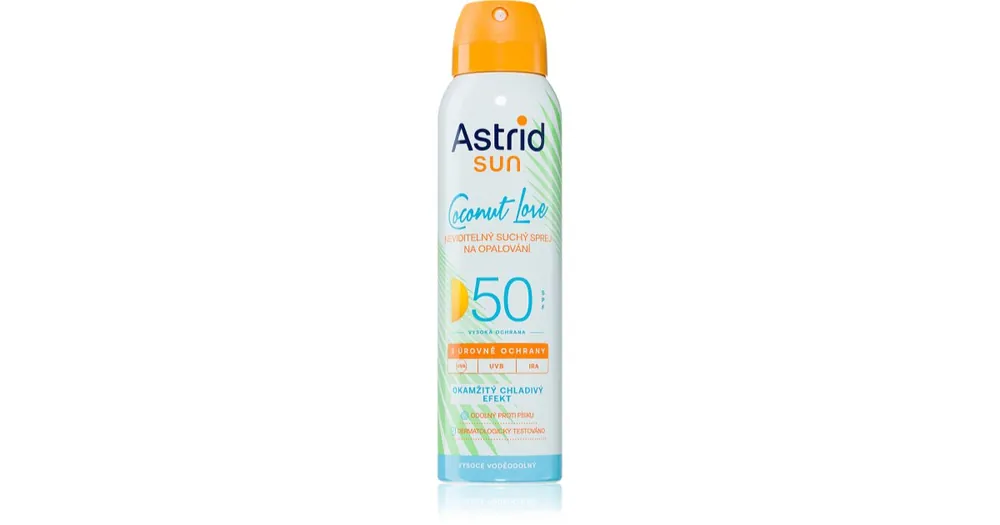 AstridSun Coconut Love hűsítő, láthatatlan napozó spray SPF 50 Legkelendőbb
