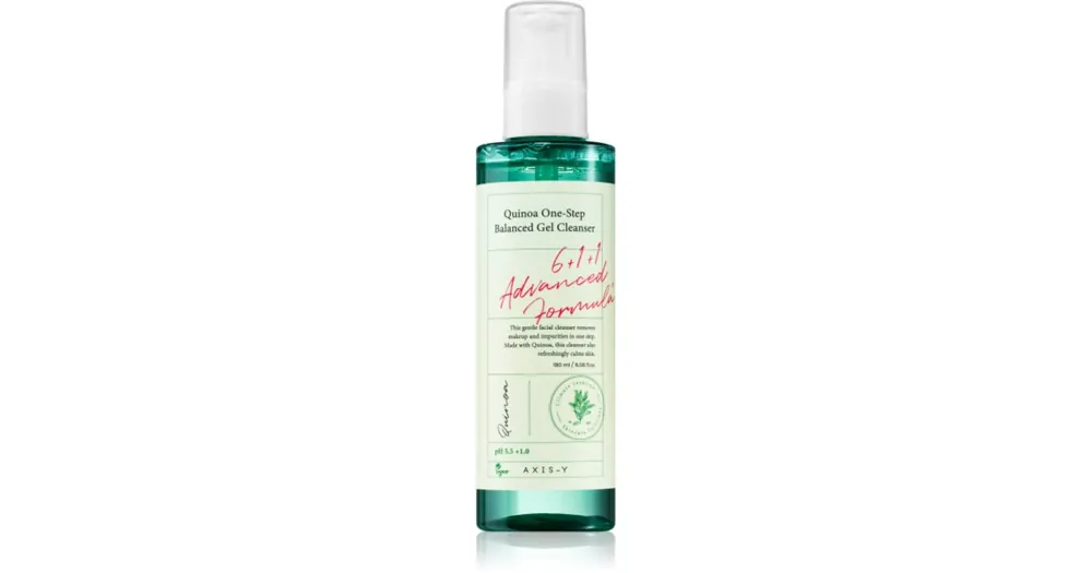 Szuper akció AXIS-Y6+1+1 Advanced Formula Quinoa One-Step Balanced Gel Cleanser arctisztító és szemfestéklemosó gél az érzékeny arcbőrre