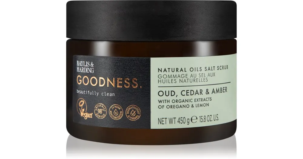 Gyors szállítás Baylis & HardingGoodness Oud, Cedar & Amber só peeling testre
