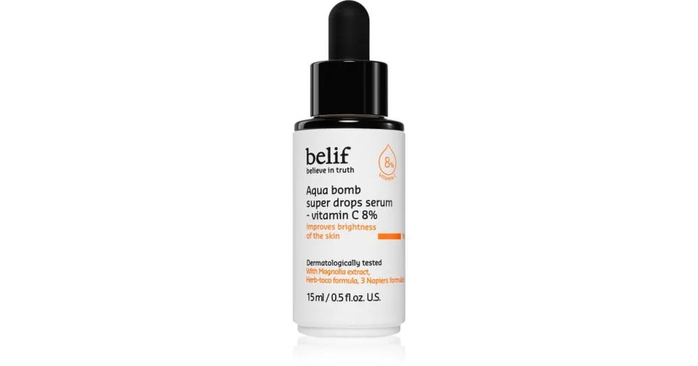 Kihagyhatatlan ajánlat belifAqua Bomb Super Drops Serum Vitamin C 8% bőrélénkítő szérum C-vitaminnal ránctalanító hatással