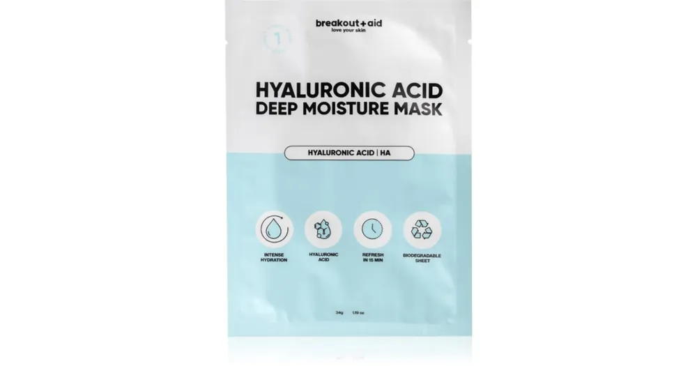 Legkelendőbb breakout + aidHyaluronic Acid Deep Moisture Mask hidratáló gézmaszk hialuronsavval