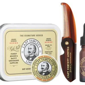 Szuper akció Captain FawcettRicki Hall´s Booze & Baccy Grooming Kit ajándékszett szakállra uraknak