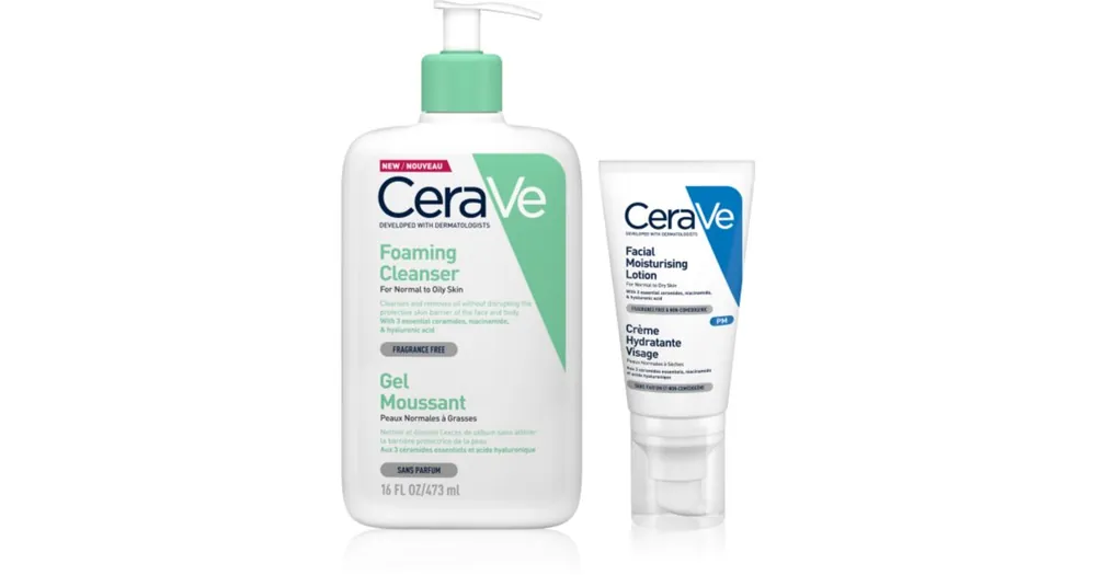 CeraVeCleansers Foaming Cleanser szett normál és zsíros bőrre Expressz kézbesítés