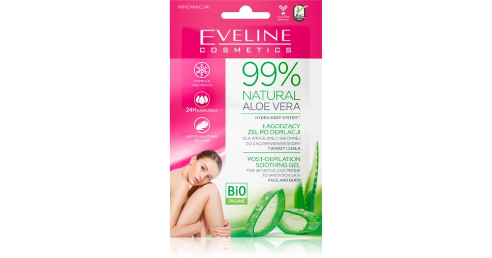 Árcsökkenés Eveline Cosmetics99% Natural Aloe Vera nyugtató gél szőrtelenítés után
