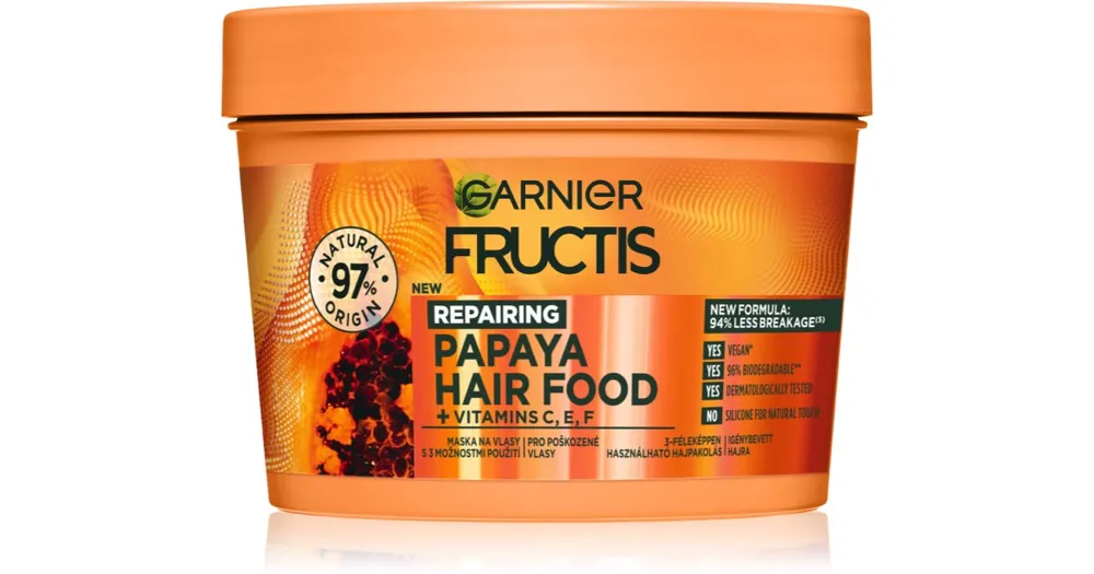 GarnierFructis Papaya Hair Food hajpakolás töredezett, károsult hajra Akció