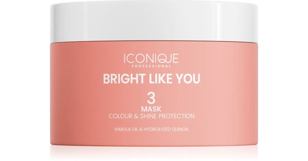 ICONIQUE ProfessionalBRIGHT LIKE YOU Colour & Shine Protection Mask megújító védőpakolás festett hajra Olcsóbb