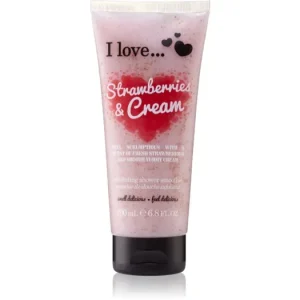 I LoveStrawberries & Cream tusfürdő gél peeling hatással Akció