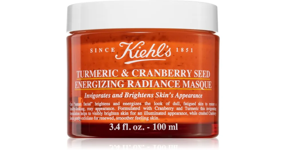 Bestseller Kiehl‘sTurmeric & Cranberry Seed Energizing Radiance Mask élénkítő arcmaszk minden bőrtípusra, beleértve az érzékeny bőrt is