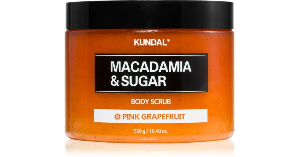 Azonnal elérhető KUNDALMacadamia & Sugar Body Scrub Pink Grapefruit gyengéd testpeeling nyugtató hatással