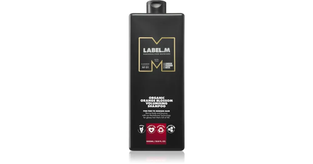 label.mOrganic Orange Blossom Volumising Shampoo természetes sampon a hajtérfogat növelésére Ne maradj le