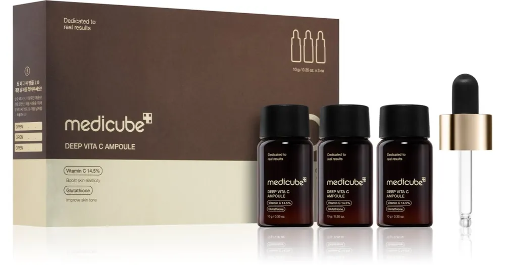 Különleges ajánlat medicubeDeep Vita C Ampoule 2.0. ampulla egységesíti a bőrszín tónusait