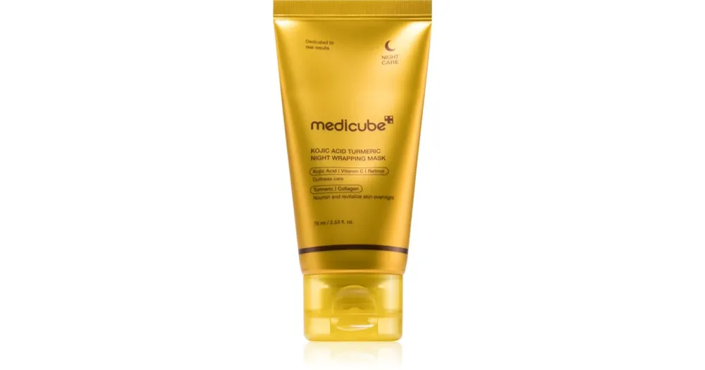 medicubeKojic Acid Turmeric Night Wrapping Mask élénkítő arcmaszk a sápadt, egyenletlen arcbőrre éjszakára Olcsó