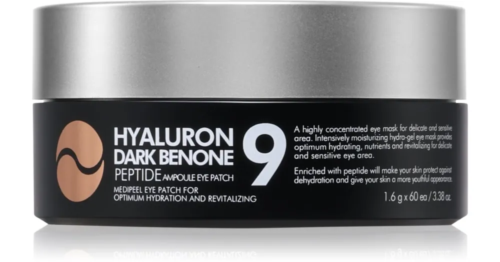 Expressz kézbesítés MEDIPEEL+Hyaluron Dark Benone Peptide 9 Ampoule hidrogéles párnácskák a szem alatti sötét karikákra