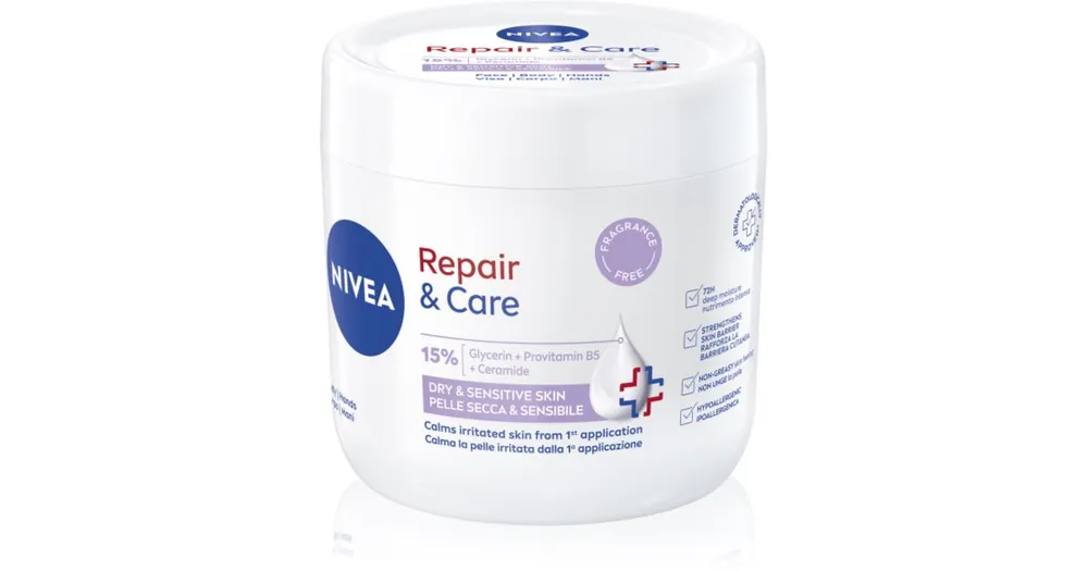 Végkiárusítás NIVEARepair & Care Sensitive tápláló regeneráló krém száraz és érzékeny bőrre