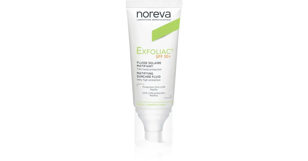 Gyors szállítás NorevaExfoliac Mattifying Suncare Fluid SPF 50+ védő és mattító fluid arcra SPF 50+