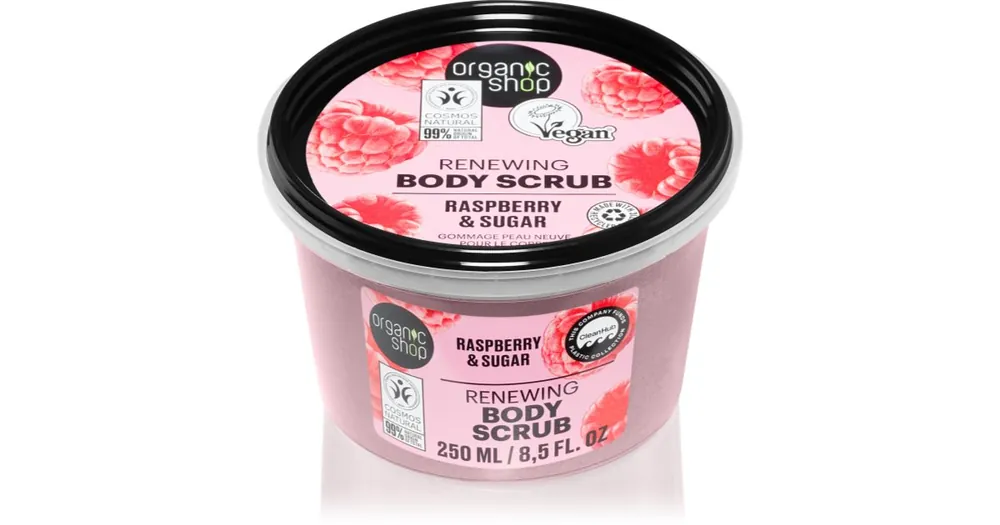 Organic ShopRaspberry & Sugar gyengéd testpeeling Árcsökkenés