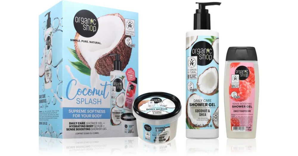 Biztonságos fizetés Organic ShopCoconut Splash ajándékszett testre