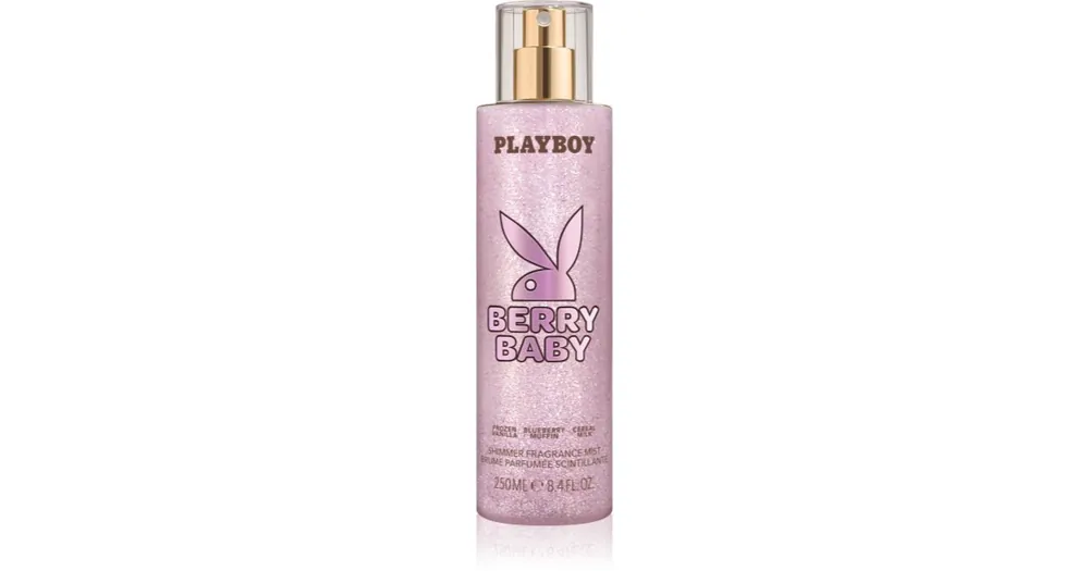 Népszerű PlayboyBerry Baby testápoló spray csillámporral hölgyeknek