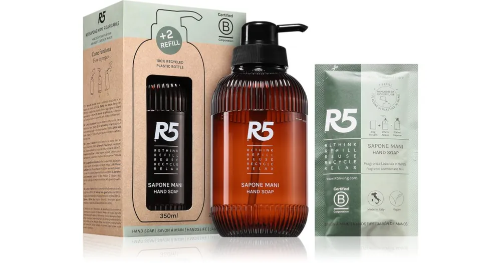R5Sapone Mani folyékony szappan + utántöltő Biztonságos fizetés