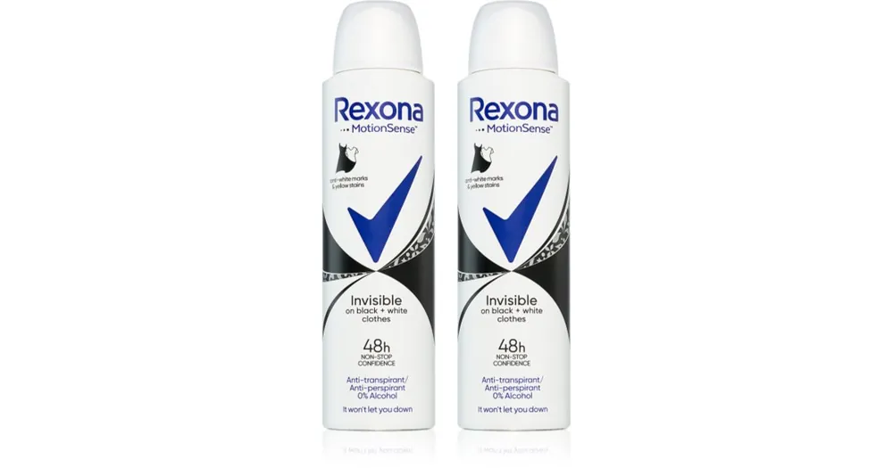 RexonaInvisible Black and White izzadásgátló spray a fehér és sárga foltok ellen Végkiárusítás