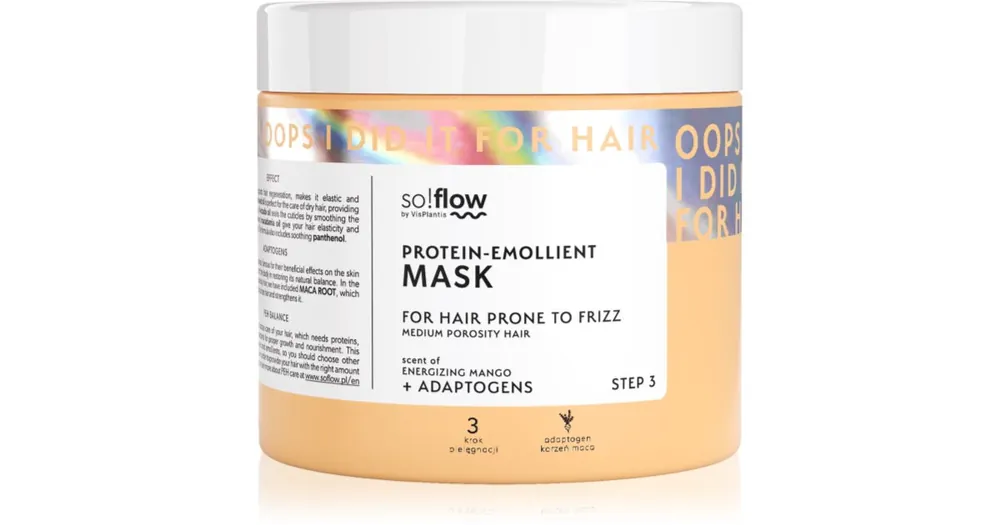 so!flowMedium Porosity Hair Protein-Emollient Mask haj maszk töredezés ellen Szuper akció