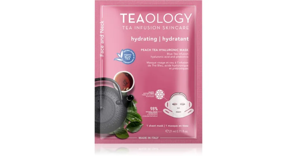 TeaologyFace Mask Peach Tea Hyaluronic hidratáló gézmaszk Csak ma